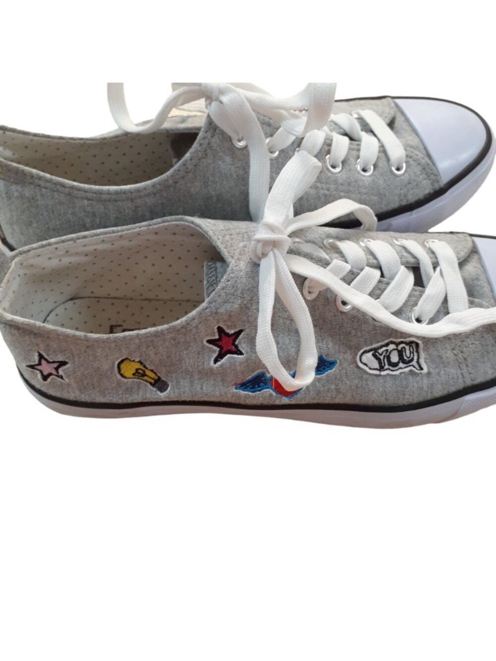 Free Choice by Elis Womens Low Top Embroidered Cap Toe Sneakers Shoes Size 10 - Picture 5 of 5
